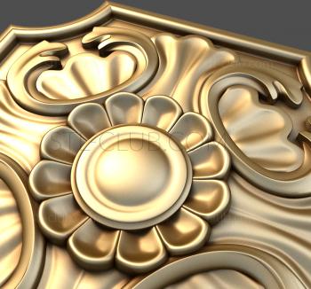 3D model A tile with a flower (STL)